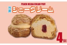 シュークリーム カスタード 4個 ピーチ ピーチメルバ 贈答 ギフト スイーツ お菓子 おやつ デザート 洋菓子 焼菓子 個包装 小分け 新潟銘菓 新潟 新発田 蒲原 いえい 菜菓亭 iei005