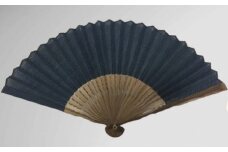 小千谷縮扇子(紺) 7寸(約21cm) 小千谷織物同業協同組合 【0002-0207SV02-01】