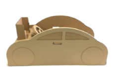 【工作×遊び×車】段ボール製 組み立て遊具「キッズドライバー」 ハンドル付き運転席キット フーゲツ 【0014-0003-01】