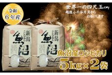 令和6年産 魚沼産コシヒカリ 10kg(5kg×2袋) 精米 世界一の四尺玉の町 片貝町 米萬 【0002-0162-01】