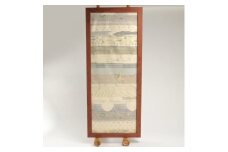 r05-087-001 伝統的工芸品 小千谷紬絣 名物裂段織額（紬）（大サイズ）