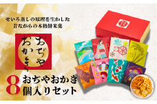 おぢやおかき詰合せセット 計8個(8種×1個) 名所・名産 パッケージ デザイン 竹内製菓 【0002-0022-01】