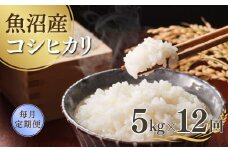 【先行予約】【12か月定期便(毎月全12回)】 令和7年産新米 魚沼産コシヒカリ 5kg×全12回 雪室貯蔵 吉兆楽 【0038-0009DB00-01】