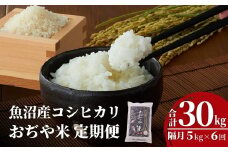 【6か月定期便(隔月発送)】 令和7年産新米 魚沼産コシヒカリ 精米5kg(5kg×1袋)×全6回 ※2025年10月上旬から発送予定 JA魚沼 【0002-JA06DB00-01】