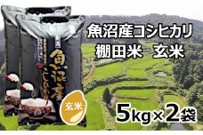 【先行予約】【令和7年産 新米】魚沼産コシヒカリ棚田米 玄米5kg×2袋※2025年9月下旬以降より順次発送予定 佐藤農場 【0018-0006-01】