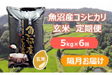 S79P528 【先行予約】【令和7年産 新米】魚沼産コシヒカリ棚田米 玄米5kg×6回（隔月お届け） 佐藤農場 ※2025年9月下旬以降より順次発送予定