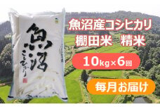 【先行予約】【令和7年産 新米】【6か月定期便(毎月全6回)】魚沼産コシヒカリ棚田米 白米10kg×6回(毎月お届け)※2025年9月下旬以降より順次発送予定 佐藤農場【0018-0022DB00-01】