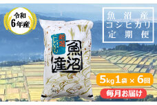KY87P409 【共栄農工社】 令和6年産 魚沼産コシヒカリ 定期便5kg×6回／毎月お届け 白米 魚沼 米 定期便