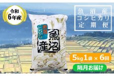 KY87P410 【共栄農工社】 令和6年産 魚沼産コシヒカリ 定期便5kg×6回／隔月お届け 白米 魚沼 米 定期便