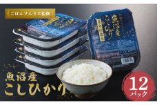 魚沼産コシヒカリ 雪中貯蔵米パックご飯 12個セット ごはんソムリエ監修 パック ご飯 ごはん レトルト たかの 【0002-0195-02】