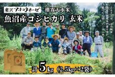 【令和7年産 新米予約】 魚沼産コシヒカリ 玄米5kg(2.5kg×2袋) ※2025年10月中旬頃から発送開始 新潟県産 コシヒカリ 玄米 岩沢アチコタネーゼ 【0008-0001-01】