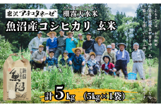 【令和7年産 新米予約】 魚沼産コシヒカリ 玄米5kg(5kg×1袋) ※2025年10月中旬頃から発送開始 岩沢アチコタネーゼ | 新潟県産 コシヒカリ お米 米 おこめ こめ コメ こしひかり 玄米 魚沼産 ブランド米 人気 おすすめ 産地直送【0008-0001-01】