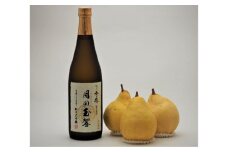 地酒「越乃雪椿（月の玉響）720ml」と「ル・レクチェ1kg」セット 雪椿酒造 樋口農園《11月下旬から順次発送》 日本酒とフルーツの詰め合わせ 純米大吟醸 ナシ 果物 贈答 加茂市 マルダイ有本