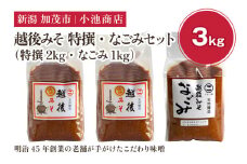 越後みそ 特撰・なごみセット 3kg《越後みそ 特撰 2kg・なごみ 1kg》自然発酵の味噌 味噌 無添加 保存料不使用 創業100年以上の老舗 長期熟成 加茂市 小池商店