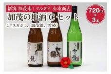 加茂の地酒Cセット（マスカガミ、加茂錦、雪椿）720ml×3本 萬寿鏡 加茂錦 雪椿 各蔵元の人気銘柄を飲み比べ 純米吟醸酒 贈答 加茂市 マルダイ有本