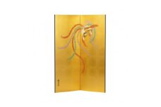 真鍮箔金屏風「金彩鳳凰」（四尺二曲）《 W42×D1.5×H112（cm）》豪華な金地に天下泰平を願い描いた一品 大湊文吉商店 新潟県加茂市