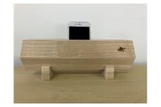 桐エコスピーカー 木地仕上（組子付）《サイズ（外寸）：幅280 × 高100 × 奥90 (mm)》桐タンスにも使用している最高級桐材使用 伝統工芸 インテリア 加茂市 鈴木石太郎タンス店
