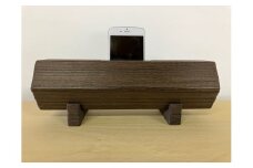 桐エコスピーカー 焼仕上 茶（組子付）《サイズ（外寸）：幅280 × 高100 × 奥90 (mm)》桐タンスにも使用している最高級桐材使用 伝統工芸 インテリア 加茂市 鈴木石太郎タンス店