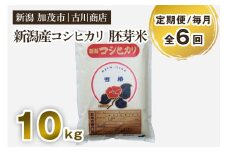 【定期便6ヶ月毎月お届け】新潟県加茂市産 コシヒカリ 胚芽米 10kg お米 米 お米の専門店 古川商店 定期便