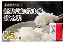 【令和7年産新米先行予約】新潟県産 新之助 精米 5kg （5kg×1袋）《10月上旬から順次発送》 東京・南青山の料亭で使用される極上米 加茂市 加茂ユナイテッド