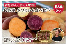 【2024年】【新潟県加茂市七谷産】6種食べ比べセット5kg（M〜LLサイズ）さつまいも《11月下旬〜順次発送》人気品種 食べ比べ 濃厚な甘み 低温熟成  蒸し芋や焼き芋、スイートポテトなどのスイーツに 加茂市 YAGOROU ヤゴロウ