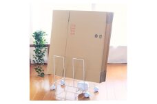 段ボール片づけラック 【ホワイト】ダンボール ダンボール専用収納ラック 綺麗に立てて収納 移動が簡単なキャスター付 収納整理 21165(KDB-165) 加茂市 川口工器株式会社