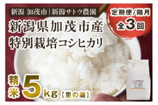 【令和6年産米】【定期便3ヶ月隔月お届け】化学肥料未使用の従来コシヒカリ【里の蔵5kg】特別栽培 有機肥料で育った厳選米 加茂市 新潟サトウ農園