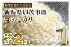 【令和6年産米】【5分づき】新潟県加茂市産 特別栽培米コシヒカリ 精米 2kg 従来品種コシヒカリ 加茂有機米生産組合