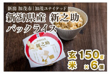 新潟県産 新之助 玄米パックライス（150g×6個入） 新潟産米 自宅で簡単 パックごはん 時短 贈り物にも ブランド米 加茂市 加茂ユナイテッド