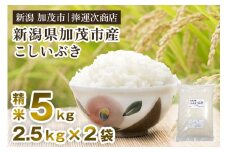 【令和6年産米】加茂市産こしいぶき（精米） 5kg（2.5kg×2） 白米 新潟米 新潟産 米 加茂市 捧運次商店