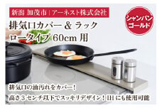  排気口カバー&ラック ロータイプ60cm用　シャンパンゴールド《幅65 ×奥行10 ×高さ2.8 （cm）》キッチン用品 ラック 棚 収納 4582540155113 加茂市 アーネスト