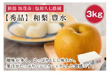 【2025年先行予約】新潟県産 和梨 豊水 3kg 【秀品】《8月下旬から順次出荷》 ほうすい なし 果物 フルーツ デザート ジューシー シャキシャキ  加茂市 塩原久七農園
