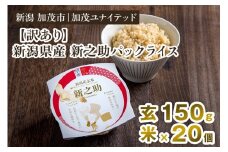 【訳あり】新潟県産 新之助 玄米パックライス（150g×20個入） 新潟産米 自宅で簡単 パックごはん 時短 贈り物にも ブランド米 加茂市 加茂ユナイテッド