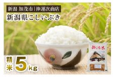 【令和7年産新米】新潟県産こしいぶき 精米 5kg 《順次出荷》 コシイブキ 新潟米 お米 白米 ライス ご飯 加茂市 捧運次商店