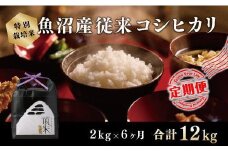 ６カ月定期便【特別栽培米】頂米金兵衛　魚沼産従来コシヒカリ（精米）2kg