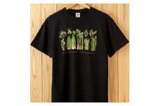 0336世界で唯一!着る山菜!!【山菜図鑑Tシャツ・黒】綿100%　Sサイズ
