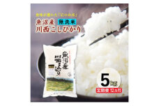 【先行予約】【定期便／12ヶ月】無洗米 魚沼産川西こしひかり5kg  令和7年度米＜令和7年10月下旬～発送予定＞ 
