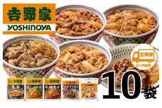 【定期便 ３ヶ月】吉野家 人気５種１０袋セット（冷凍）
