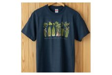 0335世界で唯一!着る山菜!!【山菜図鑑Tシャツ・インディゴ】Mサイズ