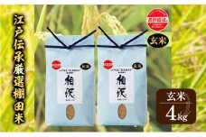 【玄米】江戸伝承厳選棚田米４Kg（２kg×２）