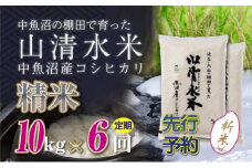 【先行新米予約】【定期便／全6回】精米10kg　新潟県魚沼産コシヒカリ「山清水米」十日町市 米