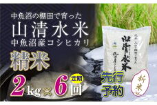 【先行新米予約】【定期便／全6回】精米2kg　新潟県魚沼産コシヒカリ「山清水米」十日町市 米