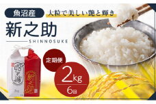 令和6年産 定期便 魚沼産 新之助 精米2kg×6回