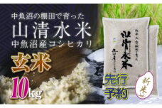 【先行新米予約】新潟県魚沼産コシヒカリ「山清水米」玄米10kg 