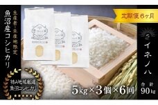＜定期便・全6回＞【令和6年産】魚沼産コシヒカリ「イネノハ 」精米(5kg×3)×6回
