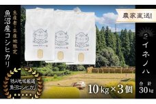 【令和6年産】 魚沼産コシヒカリ　「イネノハ 」精米(10kg×3)