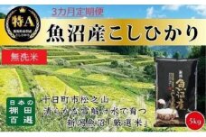 【令和7年産新米予約】 【食味鑑定士厳選】無洗米 3カ月 定期便 日本棚田百選のお米 天空の里 魚沼産 こしひかり 5kg×3回 米 お米 コメ