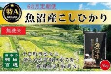 【令和7年産新米予約】 【食味鑑定士厳選】無洗米 6カ月 定期便 日本棚田百選のお米 天空の里 魚沼産 こしひかり 5kg×6回 米 お米 コメ
