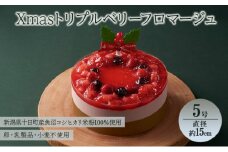 Xmasトリプルベリーフロマージュ 5号 直径約15cm アレルギー対応 特定原材料不使用 クリスマスケーキ フロマージュ ホール ケーキ お菓子 菓子 洋菓子 デザート スイーツ 新潟 新潟県 十日町市 十日町すこやかファクトリー