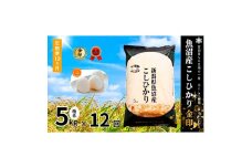 【定期便】魚沼産コシヒカリ金印(精米)5kg　全12回 米 お米 こしひかり 精米 中魚沼 定期 新潟県 十日町市